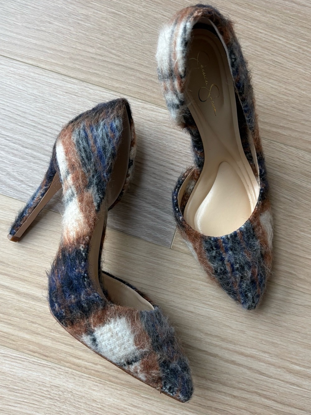 Furry Fall Plaid Heels